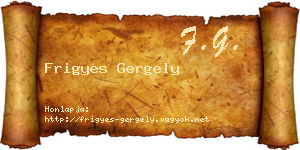 Frigyes Gergely névjegykártya